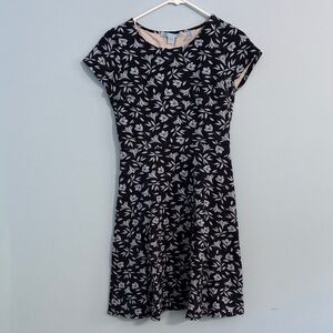 Draper James Light and Dark Blue Leaf Print Mini Dress